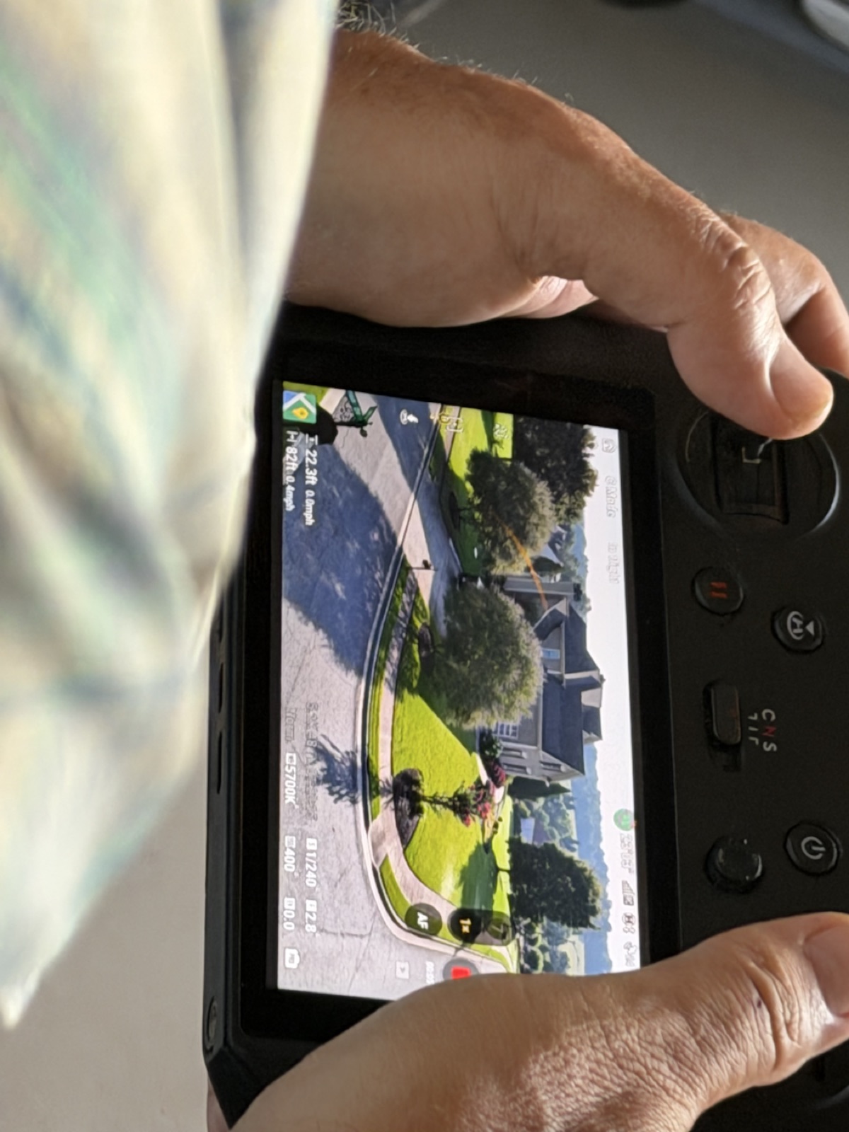 Close view of a camera monitor